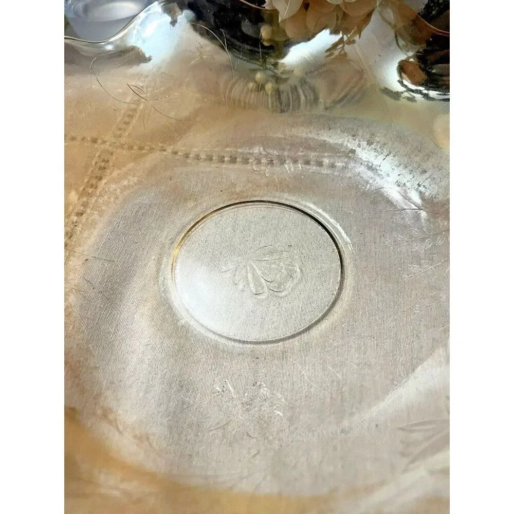 Vintage Carnival Glass Marigold Serving Fruit Bowl 